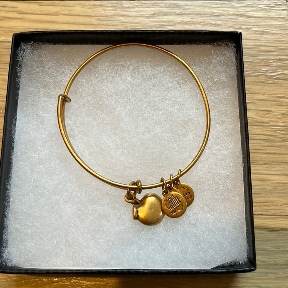 Alex and Ani apple bangle bracelet in gold